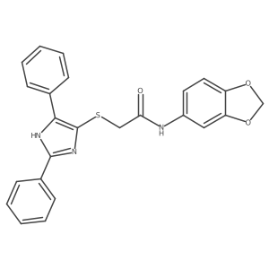 N-(2H-1,3-benzodioxol-5-yl)-2-[(2,5-diphenyl-1H-imidazol-4-yl)sulfanyl]acetamide Structure
