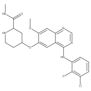 (2S,4S)-4-({4-[(3-chloro-2-fluorophenyl)amino]-7-methoxyquinazolin-6-yl}oxy)-N-methylpiperidine-2-carboxamide结构式