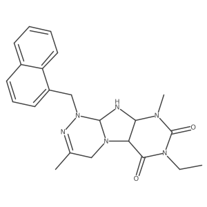 7-ethyl-3,9-dimethyl-1-(naphthalen-1-ylmethyl)-5a,9a,10,10a-tetrahydro-4H-purino[8,7-c][1,2,4]triazine-6,8-dione Structure