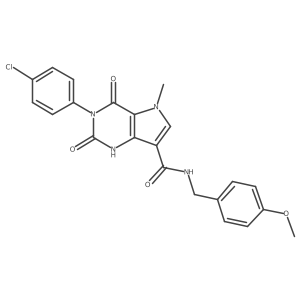 3-(4-chlorophenyl)-N-[(4-methoxyphenyl)methyl]-5-methyl-2,4-dioxo-1H,2H,3H,4H,5H-pyrrolo[3,2-d]pyrimidine-7-carboxamide结构式