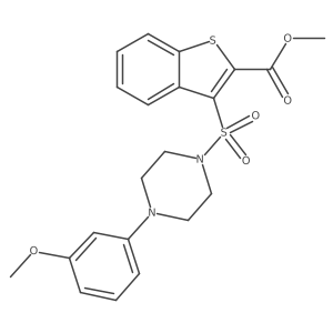 Methyl 3-{[4-(3-methoxyphenyl)piperazin-1-yl]sulfonyl}-1-benzothiophene-2-carboxylate结构式