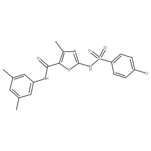 5-Thiazolecarboxamide, 2-[[(4-chlorophenyl)sulfonyl]amino]-N-(3,5-dimethylphenyl)-4-methyl-结构式