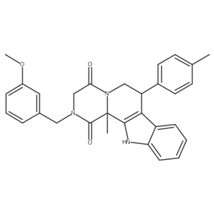(2S)-4-[(3-methoxyphenyl)methyl]-2-methyl-9-(4-methylphenyl)-4,7,17-triazatetracyclo[8.7.0.02,7.011,16]heptadeca-1(10),11,13,15-tetraene-3,6-dione Structure