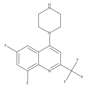 1-[6,8-Difluoro-2-(trifluoromethyl)quinol-4-yl]piperazine结构式