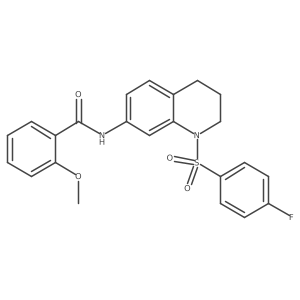 N-(1-((4-fluorophenyl)sulfonyl)-1,2,3,4-tetrahydroquinolin-7-yl)-2-methoxybenzamide Structure