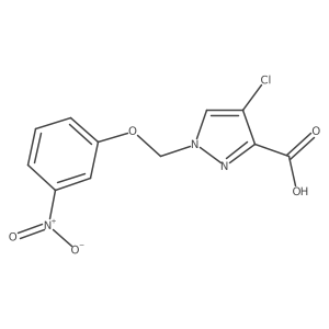 4-Chloro-1-((3-nitrophenoxy)methyl)-1H-pyrazole-3-carboxylic acid结构式