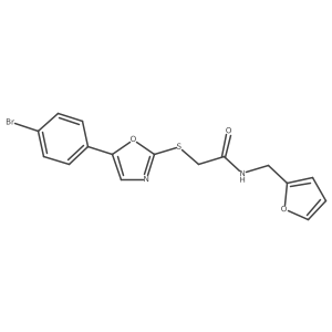 2-((5-(4-bromophenyl)oxazol-2-yl)thio)-N-(furan-2-ylmethyl)acetamide结构式
