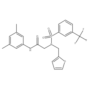 N-(3,5-Dimethylphenyl)-2-((N-(furan-2-ylmethyl)-3-(trifluoromethyl)phenyl)sulfonamido)acetamide结构式