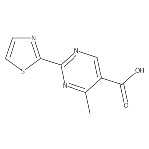 4-methyl-2-(2-thiazolyl)-5-Pyrimidinecarboxylic acid结构式
