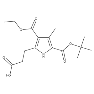 5-(2-carboxy-ethyl)-3-methyl-1H-pyrrole-2,4-dicarboxylic acid 2-tert-butyl ester 4-ethyl ester结构式