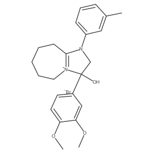3-(3,4-dimethoxyphenyl)-3-hydroxy-1-(m-tolyl)-3,5,6,7,8,9-hexahydro-2H-imidazo[1,2-a]azepin-1-ium bromide结构式
