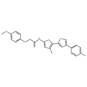 N-[(2Z)-5-[3-(4-fluorophenyl)-1,2,4-oxadiazol-5-yl]-4-methyl-1,3-thiazol-2(3H)-ylidene]-2-(4-methoxyphenoxy)acetamide Structure