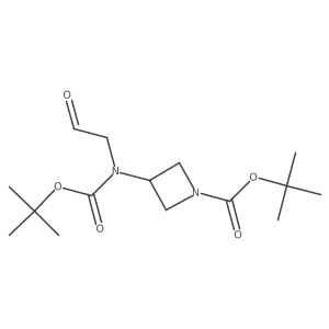 Tert-butyl 3-[(2-methylpropan-2-yl)oxycarbonyl-(2-oxoethyl)amino]azetidine-1-carboxylate结构式