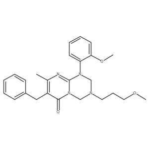 7-benzyl-1-(2-methoxyphenyl)-3-(3-methoxypropyl)-8-methyl-1,2,3,4-tetrahydro-6H-pyrimido[1,2-a][1,3,5]triazin-6-one结构式