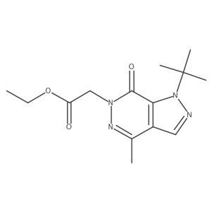 ethyl 2-(1-(tert-butyl)-4-methyl-7-oxo-1H-pyrazolo[3,4-d]pyridazin-6(7H)-yl)acetate结构式