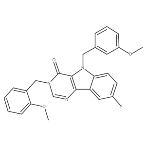 8-fluoro-3-(2-methoxybenzyl)-5-(3-methoxybenzyl)-3H-pyrimido[5,4-b]indol-4(5H)-one Structure