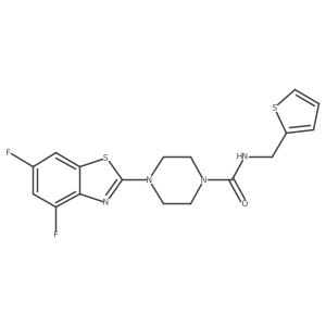 4-(4,6-difluorobenzo[d]thiazol-2-yl)-N-(thiophen-2-ylmethyl)piperazine-1-carboxamide结构式