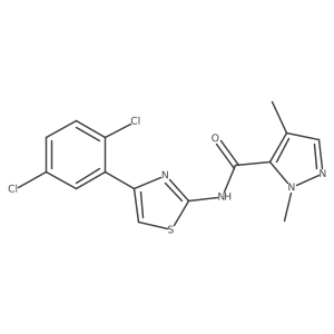 N-(4-(2,5-dichlorophenyl)thiazol-2-yl)-1,4-dimethyl-1H-pyrazole-5-carboxamide Structure