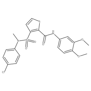 3-[(4-chlorophenyl)(methyl)sulfamoyl]-N-(3,4-dimethoxyphenyl)thiophene-2-carboxamide结构式