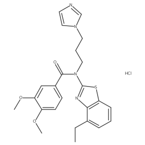 N-(3-(1H-imidazol-1-yl)propyl)-N-(4-ethylbenzo[d]thiazol-2-yl)-3,4-dimethoxybenzamide hydrochloride结构式