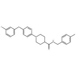 1-(6-((3-fluorophenyl)thio)pyridazin-3-yl)-N-(4-methylbenzyl)piperidine-4-carboxamide Structure