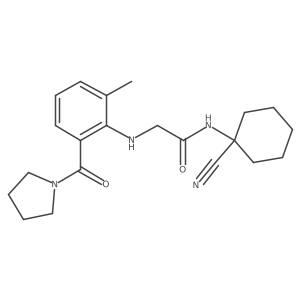 N-(1-cyanocyclohexyl)-2-{[2-methyl-6-(pyrrolidine-1-carbonyl)phenyl]amino}acetamide结构式