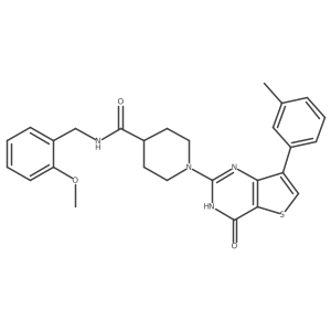 N-(2-methoxybenzyl)-1-[7-(3-methylphenyl)-4-oxo-3,4-dihydrothieno[3,2-d]pyrimidin-2-yl]piperidine-4-carboxamide Structure