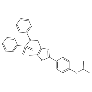 N-((2-(4-isopropoxyphenyl)-5-methyloxazol-4-yl)methyl)-N-phenylbenzenesulfonamide结构式