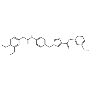 1-(4-(2-(3,4-dimethoxyphenyl)acetamido)benzyl)-N-(3-methoxyphenyl)-1H-imidazole-4-carboxamide结构式