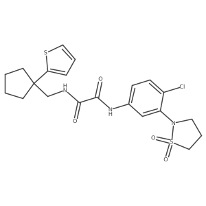 N1-(4-chloro-3-(1,1-dioxidoisothiazolidin-2-yl)phenyl)-N2-((1-(thiophen-2-yl)cyclopentyl)methyl)oxalamide Structure