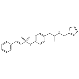 (E)-2-(4-(2-phenylvinylsulfonamido)phenyl)-N-(thiophen-2-ylmethyl)acetamide Structure