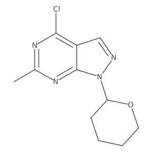 4-chloro-6-methyl-1-(tetrahydro-2H-pyran-2-yl)-1H-pyrazolo[3,4-d]pyrimidine结构式