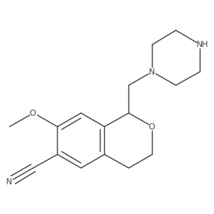 7-(methyloxy)-1-(piperazin-1-ylmethyl)-3,4-dihydro-1H-isochromene-6-carbonitrile结构式