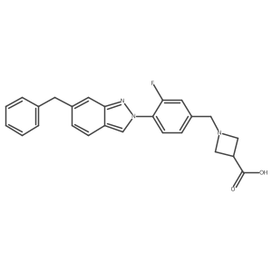 1-(4-(6-Benzyl-2H-indazol-2-yl)-3-fluorobenzyl)azetidine-3-carboxylic acid Structure