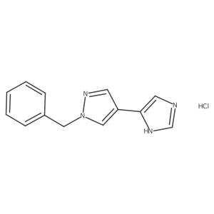 1-benzyl-4-(1H-imidazol-5-yl)-1H-pyrazole hydrochloride Structure
