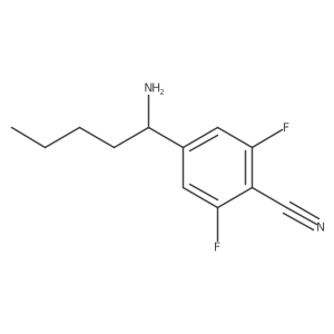 4-((1R)-1-Aminopentyl)-2,6-difluorobenzenecarbonitrile结构式