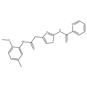 N-(4-(2-((2-methoxy-5-methylphenyl)amino)-2-oxoethyl)thiazol-2-yl)pyrimidine-2-carboxamide Structure