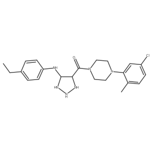 4-[4-(5-chloro-2-methylphenyl)piperazine-1-carbonyl]-N-(4-ethylphenyl)-1H-1,2,3-triazol-5-amine结构式