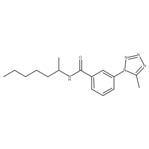 N-(heptan-2-yl)-3-(5-methyl-1H-tetrazol-1-yl)benzamide结构式