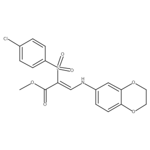 methyl (2Z)-2-[(4-chlorophenyl)sulfonyl]-3-(2,3-dihydro-1,4-benzodioxin-6-ylamino)acrylate结构式