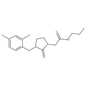 2-[3-(2-chloro-4-fluorobenzyl)-2-oxo-1-imidazolidinyl]-N-propylacetamide Structure