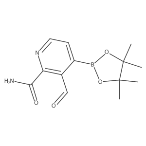3-Formyl-4-(4,4,5,5-tetramethyl-1,3,2-dioxaborolan-2-yl)picolinamide Structure