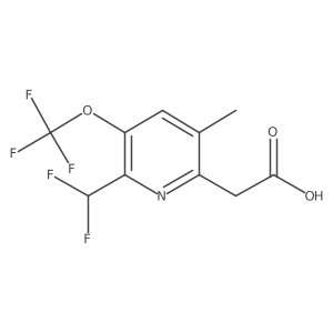 2-(Difluoromethyl)-5-methyl-3-(trifluoromethoxy)pyridine-6-acetic acid结构式