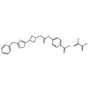 4-(2-(3-(3-Benzyl-1,2,4-oxadiazol-5-yl)azetidin-1-yl)acetamido)benzamide oxalate结构式