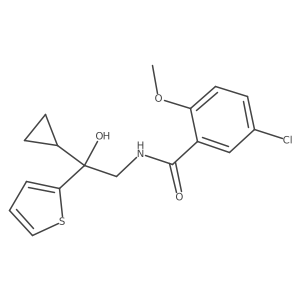 5-chloro-N-[2-cyclopropyl-2-hydroxy-2-(thiophen-2-yl)ethyl]-2-methoxybenzamide结构式