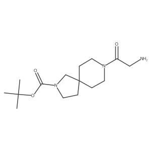 tert-Butyl 8-(2-aminoacetyl)-2,8-diazaspiro[4.5]decane-2-carboxylate结构式