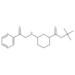(S)-tert-butyl 3-((2-oxo-2-(pyrazin-2-yl)ethyl)amino)piperidine-1-carboxylate结构式