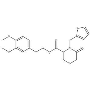 N-(3,4-dimethoxyphenethyl)-5-oxo-4-(thiophen-2-ylmethyl)morpholine-3-carboxamide Structure