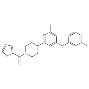 (4-(2-Methyl-6-((4-methylpyridin-2-yl)amino)pyrimidin-4-yl)piperazin-1-yl)(thiophen-2-yl)methanone Structure