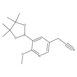 6-Methoxy-5-(4,4,5,5-tetramethyl-1,3,2-dioxaborolan-2-yl)-3-pyridineacetonitrile Structure